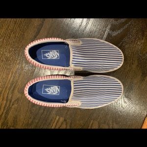Barely worn stripped Van slip-ons!